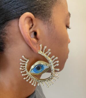 Multi Color Eye Hoop Earrings