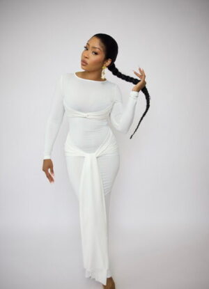 Front wrap maxi dress