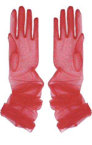 Sheer mesh long gloves